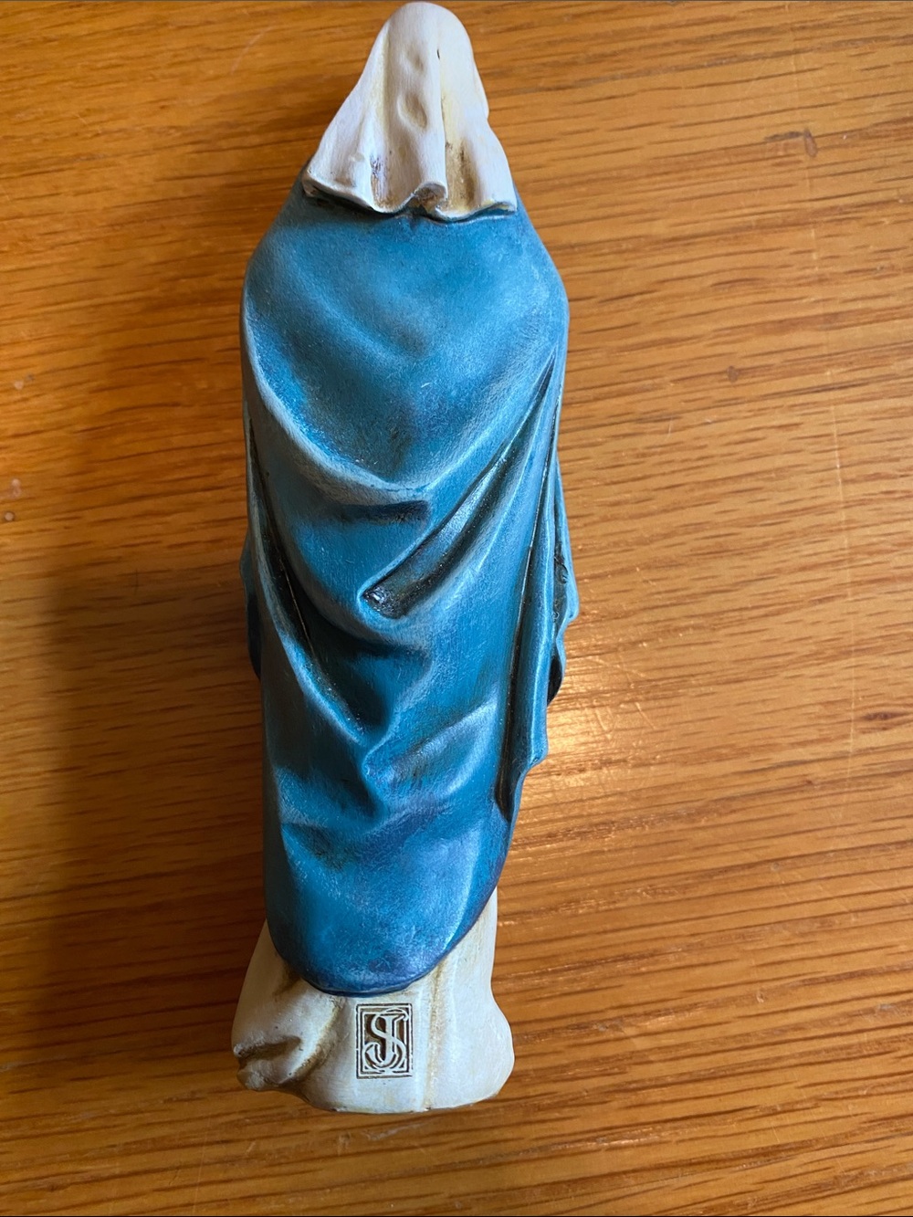 Sacred Heart of Mary Statue Figurine - Blue and Cream - Picture 2 of 3